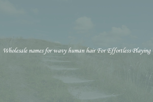 Wholesale names for wavy human hair For Effortless Playing