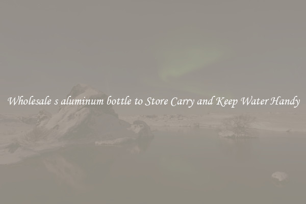 Wholesale s aluminum bottle to Store Carry and Keep Water Handy