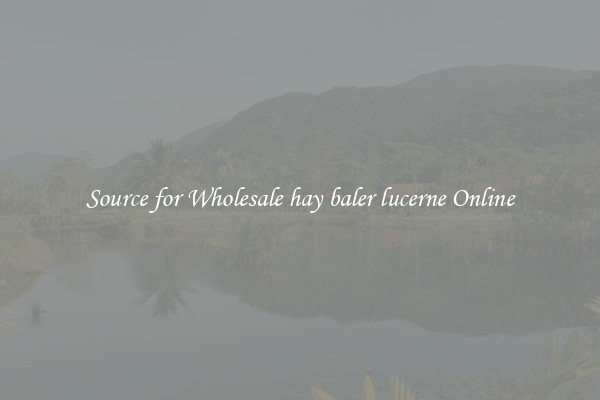 Source for Wholesale hay baler lucerne Online